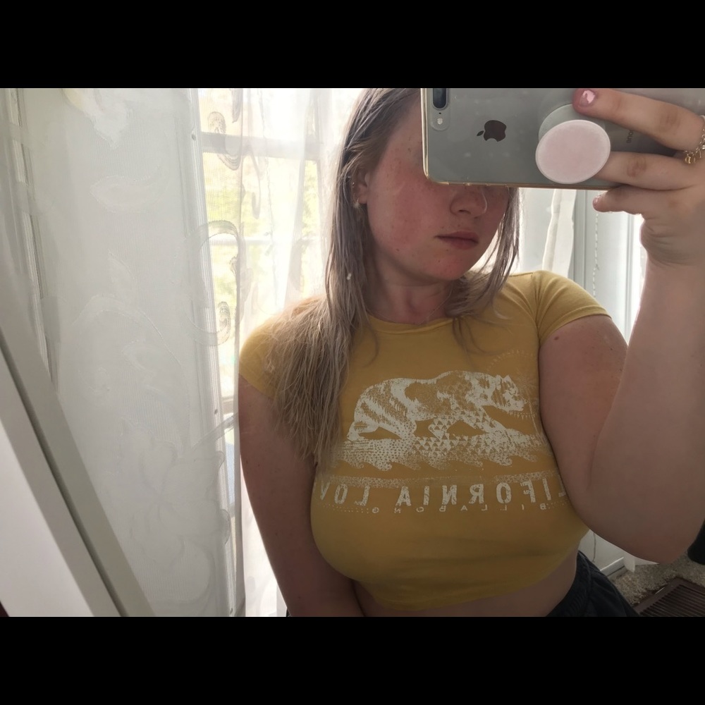 Billabong yellow crop top
